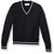 V-Neck Pullover Sweater with heat transferred logo [TX138-6503-NVY W/WH]