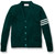 V-Neck Varsity Cardigan Sweater with embroidered logo [NJ662-3461/RC-GREEN/WH]