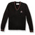 V-Neck Pullover Sweater with embroidered logo [DE042-6817/RLC-BLK/RD/C]