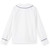 Long Sleeve Peterpan Collar Blouse with heat transferred logo [OK008-351P/ACO-WHITE/NV]