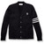 V-Neck Varsity Cardigan Sweater with embroidered logo [NY566-3461/NDM-NVY W/WH]