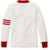 V-Neck Varsity Cardigan Sweater [AK009-3466-WH W/LIP]