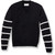 V-Neck Varsity Pullover Sweater [PA037-6833-NV W/WH]