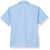 Short Sleeve Convertible Collar Blouse with embroidered logo [NY315-354-DEM-BLUE]