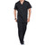 Unisex V-Neck Short Sleeve Top with embroidered logo [NY200-4876-SCN-BLACK]