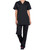 Unisex V-Neck Short Sleeve Top with embroidered logo [NY200-4876-SCN-BLACK]