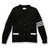 V-Neck Varsity Cardigan Sweater with embroidered logo [PA511-3478/W12-BLK/WHT]