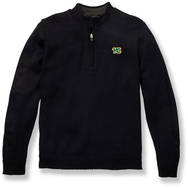1/4 Zip Pullover Sweater with embroidered logo [PA096-6552/YC-NV W