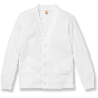 V-Neck Cardigan Sweater [AK021-1001-WHITE] - FlynnO'Hara