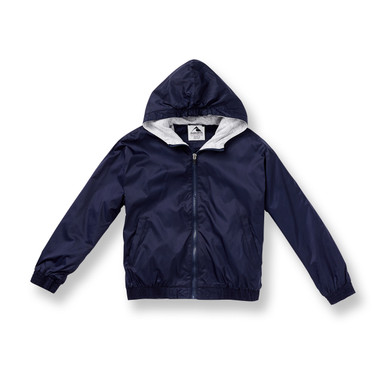 Nylon Shell Jacket with Hood with embroidered logo [TX032-3277-NAVY]