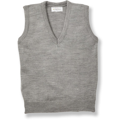 V-Neck Sweater Vest [AK009-6600-HE GREY] - FlynnO'Hara Uniforms