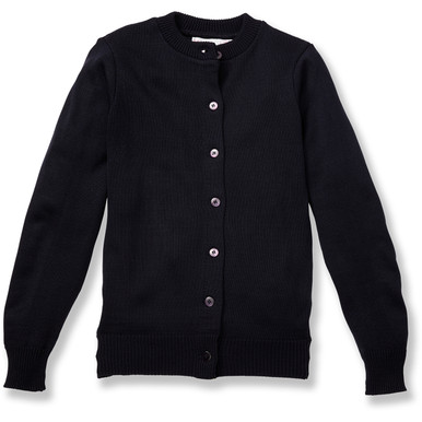 Crewneck Cardigan with embroidered logo [NY212-6000-NAVY] - FlynnO'Hara ...