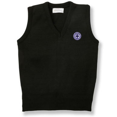 V-Neck Sweater Vest with embroidered logo [TX003-6600/TX3-BLACK