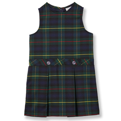 green plaid uniform dress School Uniform Full Zip Front Plaid Jumper-Madison 83 main image 0