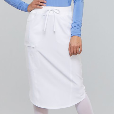 Elastic WB Skirt w/Adjustable Drawstring [NY073-CK505A-WHITE] - FlynnO'Hara  Uniforms