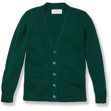 V-Neck Cardigan Sweater [NY339-1001-GREEN] - FlynnO'Hara Uniforms