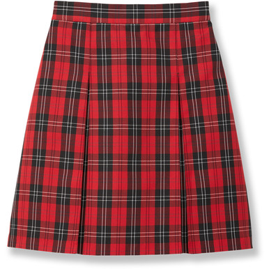 Pleated Skirt with Elastic Waist [NJ765-34-70-RED PLD] - FlynnO