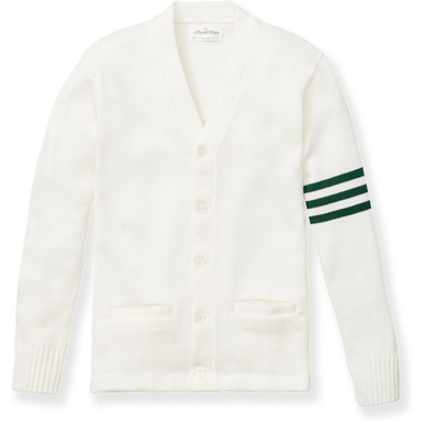 【IONSEOUL】City Embroidery V-neck Cardigan 4JH245 V-Neck Varsity Cardigan Sweater with embroidered logo [NY304