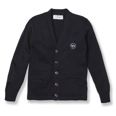 V-Neck Cardigan Sweater with embroidered logo [NY671-1001/JHG-NAVY