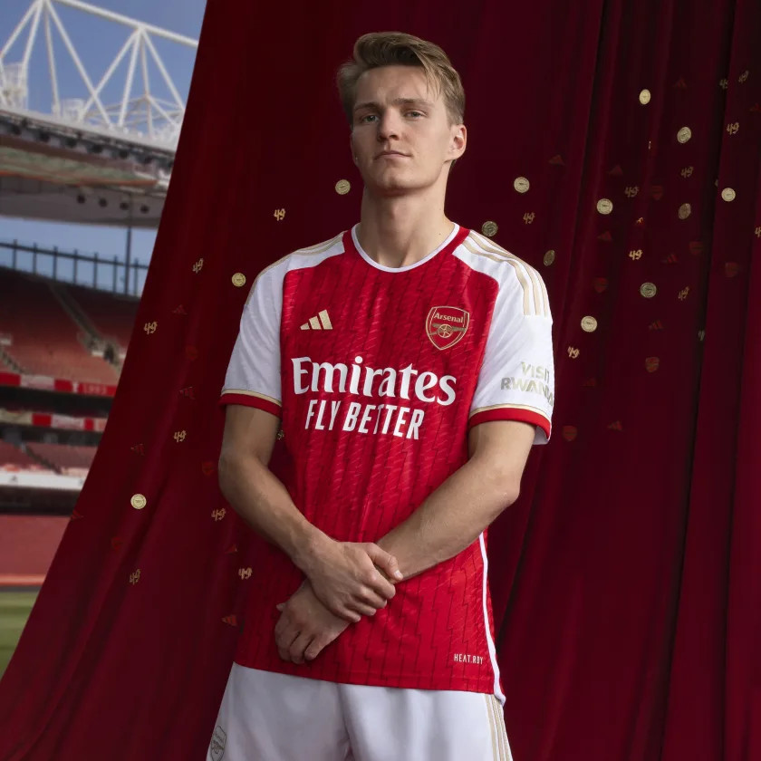 ØDEGAARD #8 Arsenal 23/24 Authentic Men's Home Shirt - PL Font