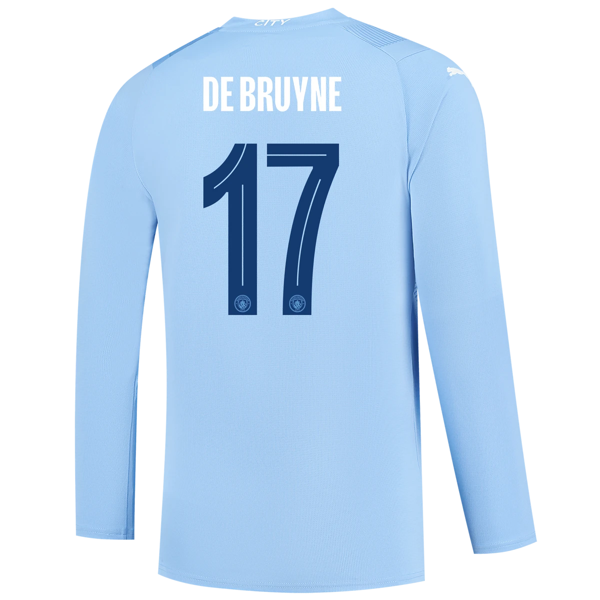 DE BRUYNE #17 Manchester City 23/24 Men's Home Long Sleeve Shirt - Man City Font