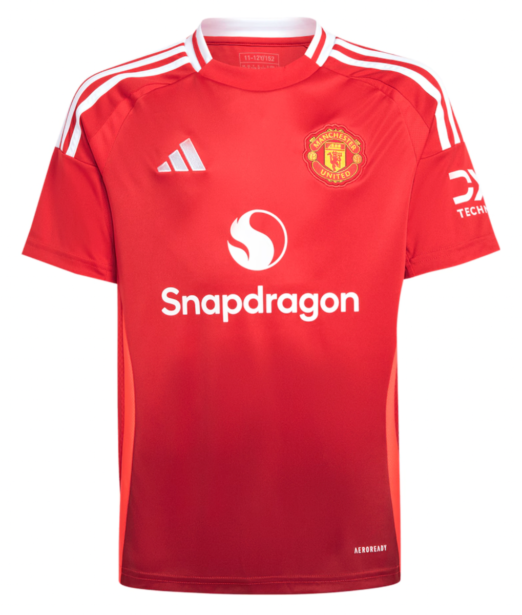 B.FERNANDES #8 Manchester United 24/25 Kid's Home Shirt and Shorts - Man United Font