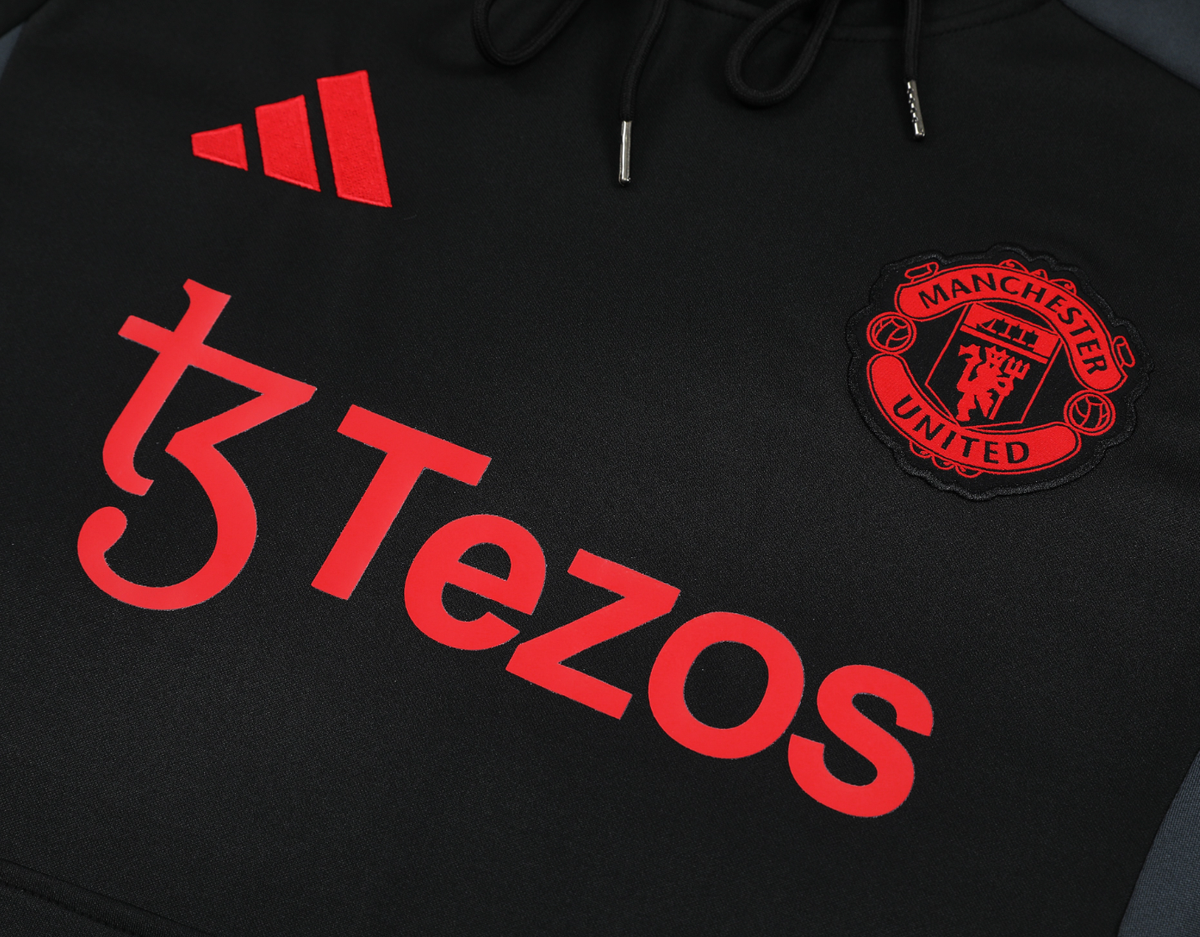 Manchester United 24/25 Men's Black Hoodie Tracksuit