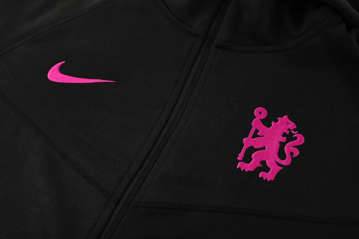Chelsea 24/25 Men's Black Long Zip Hoodie