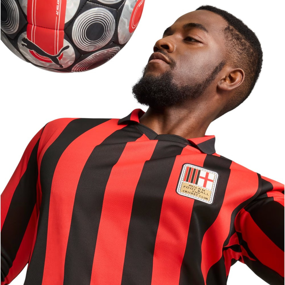 AC Milan Men's 125th Red & Black Anniversary Long Sleeve Shirt