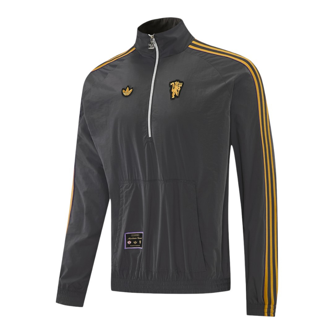 Manchester United 25/26 Men's Gray Half Zip Jacket