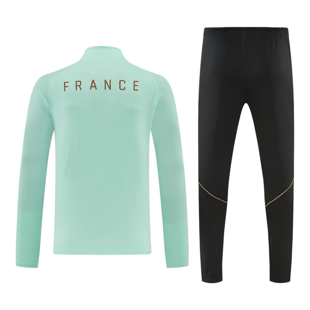 France 2026 Men's Mint Green Short Zip Tracksuit