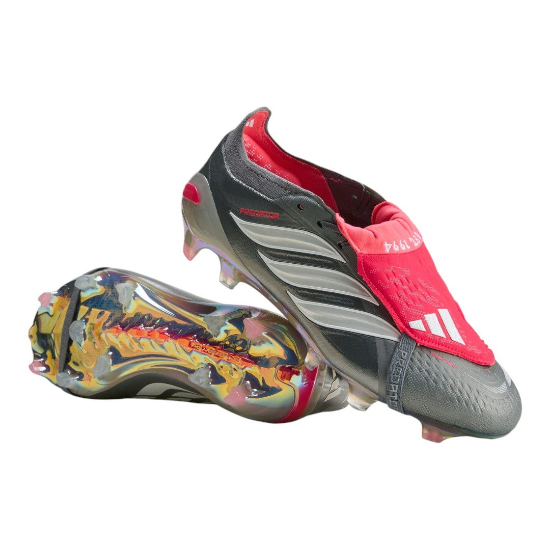 Predator Elite FG Fold-Over Tongue - Grey/White/Red