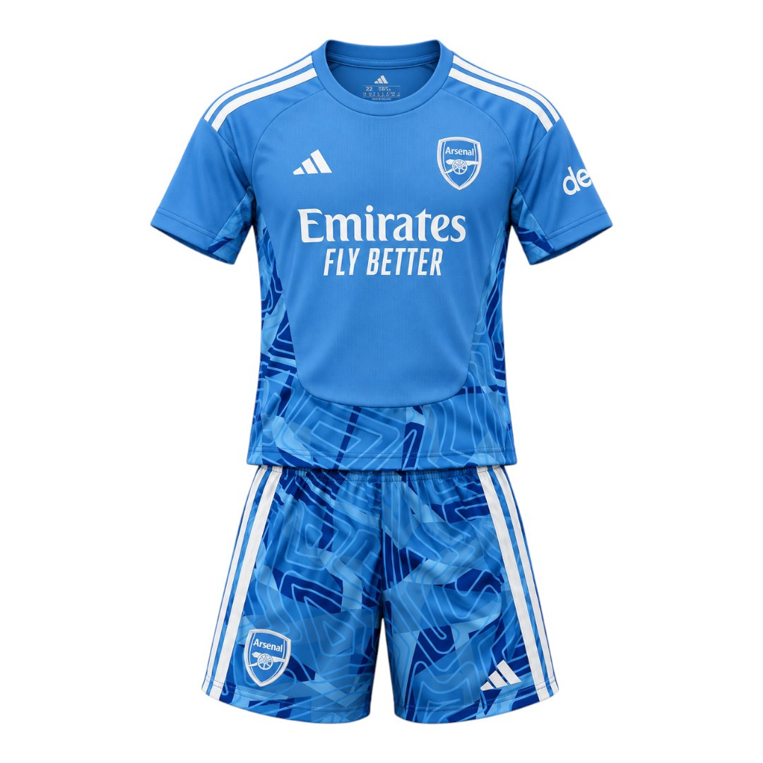 Arsenal 26/27 Kid's Blue Goalkeeper Set