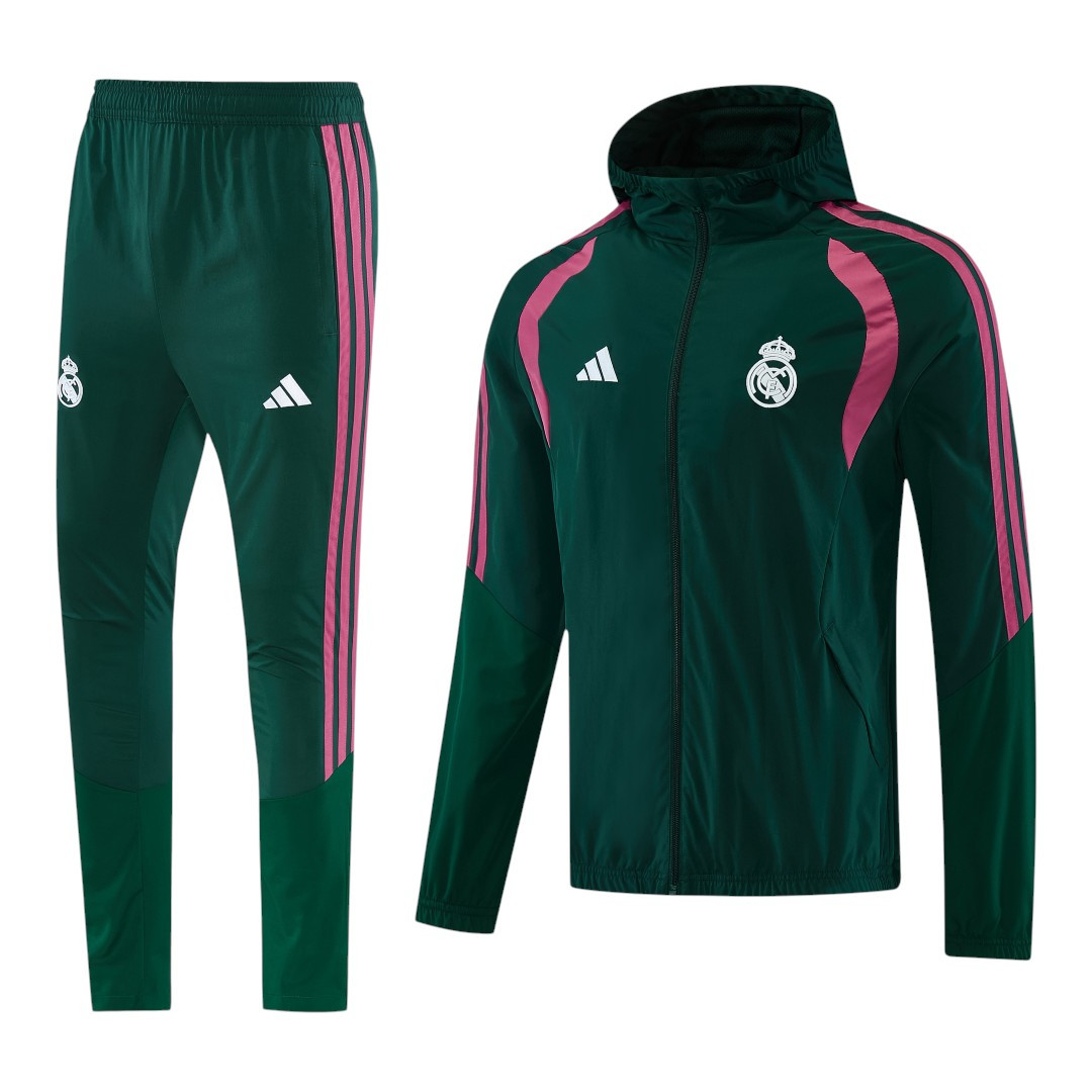 Real Madrid 26/27 Men's Green Hoodie Windbreaker