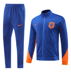 Netherlands 2024 Men's Blue Long Zip Jacket