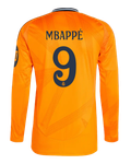 MBAPPÉ #9 Real Madrid 24/25 Men's Away Long Sleeve Shirt