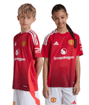 B.FERNANDES #8 Manchester United 24/25 Kid's Home Shirt and Shorts - Man United Font