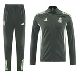 Real Madrid 25/26 Men's Dark Olive Long Zip Windbreaker