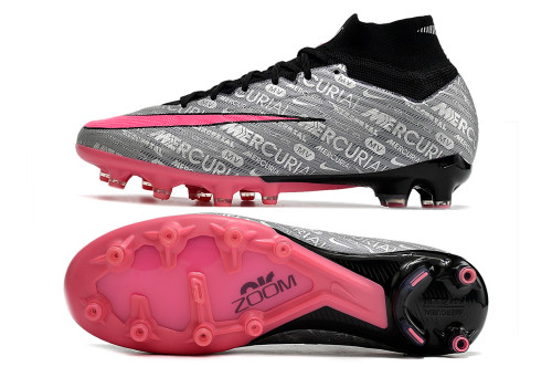 Nike Air Zoom Mercurial Superfly 9 Elite AG Football Boots - Gray/Pink/Black