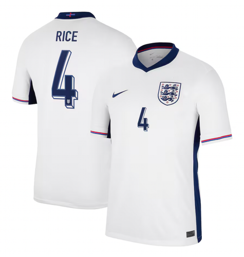 RICE #4 England 2024 Stadium Men's Home Shirt