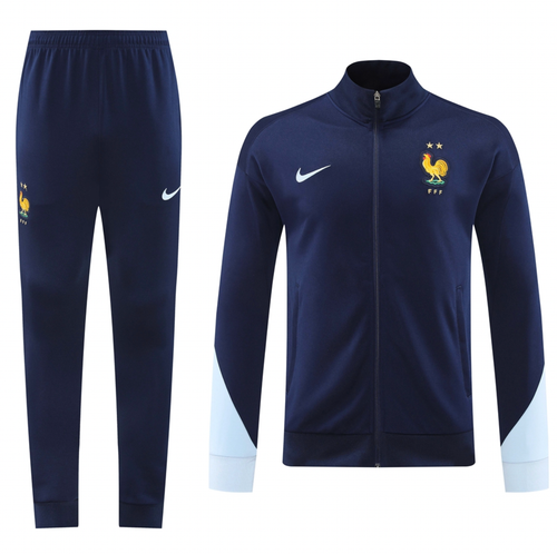 France 2024 Men's Navy Long Zip Jacket