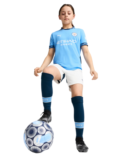 DE BRUYNE #17 Manchester City 24/25 Kid's Home Shirt and Shorts - Man City Font