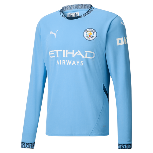 HAALAND #9 Manchester City 24/25 Men's Home Long Sleeve Shirt - PL Font