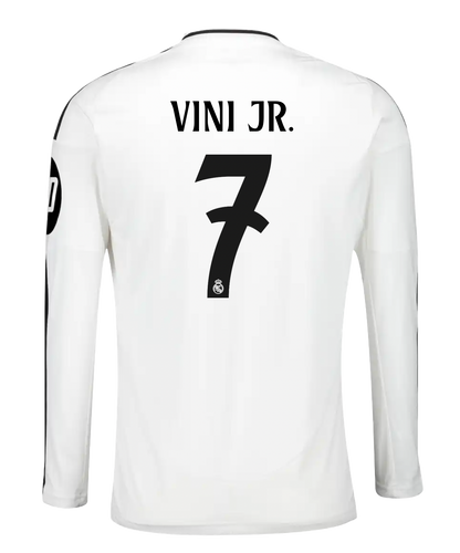VINI JR #7 Real Madrid 24/25 Men's Home Long Sleeve Shirt