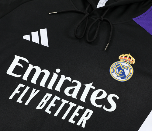 Real Madrid 24/25 Men's Black-Purple Hoodie Tracksuit
