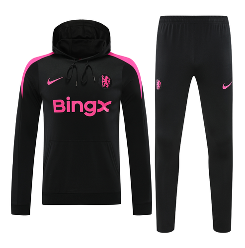 Chelsea 24/25 Men's Black Hoodie Tracksuit