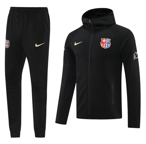 Barcelona 24/25 Men's Black Long Zip Hoodie Tracksuit