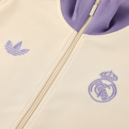 Real Madrid 24/25 Men's Originals White Long Zip Jacket