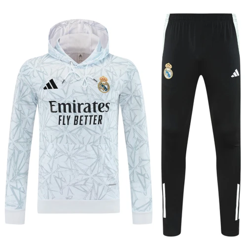 Real Madrid 25/26 Men's Gray Pre-Match Hoodie Tracksuit