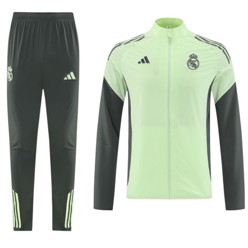 Real Madrid 25/26 Men's Lime Green Long Zip Windbreaker